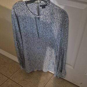 W by Worth Floral Blue and White Blouse